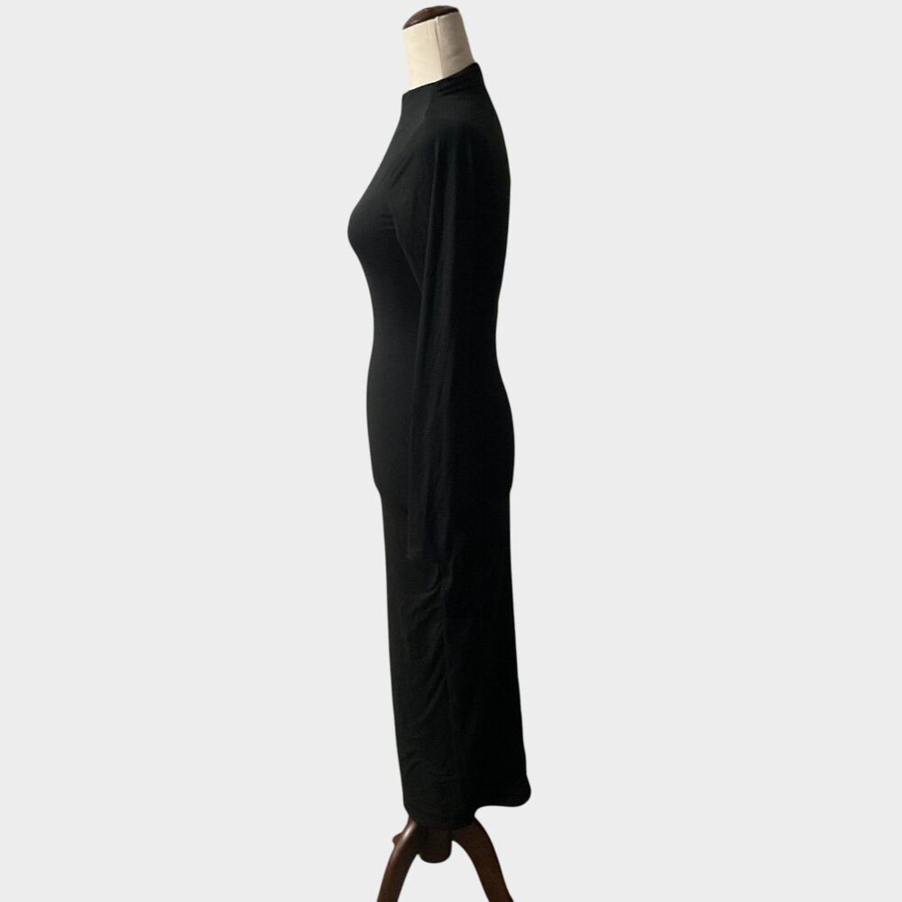 Naked Wardrobe Butter Long Sleeve Maxi Dress Black Size Small - Picture 5 of 10